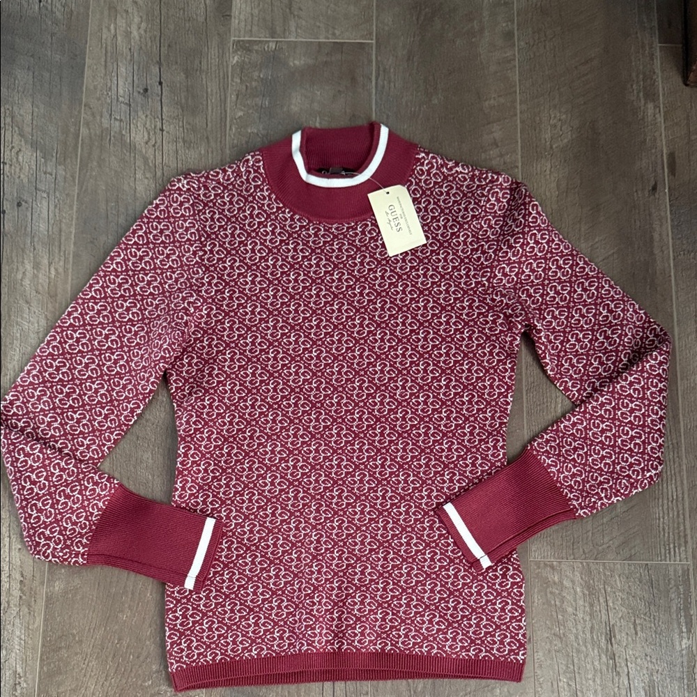 Guess Red Patterned Sweater